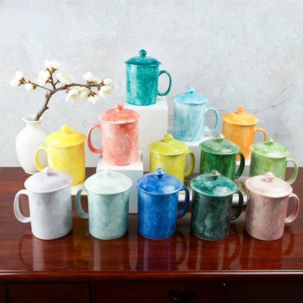 Ly Sứ Vân Đá Có Nắp SGMNV-LSML01 – Quà Tặng Doanh Nghiệp In Logo Theo Yêu Cầu