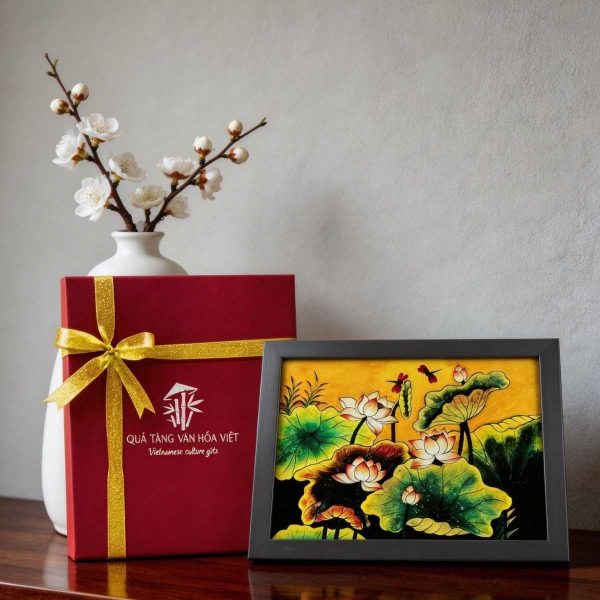Tranh Sơn Mài Sen Giả Cổ SGTBL34/17K3-14 – Quà Tặng Doanh Nghiệp