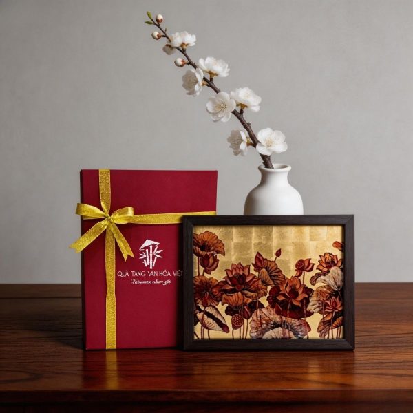 Tranh Sơn Mài Sen Giả Cổ SGTBL34/17K3-15 – Quà Tặng B2B Đẳng Cấp