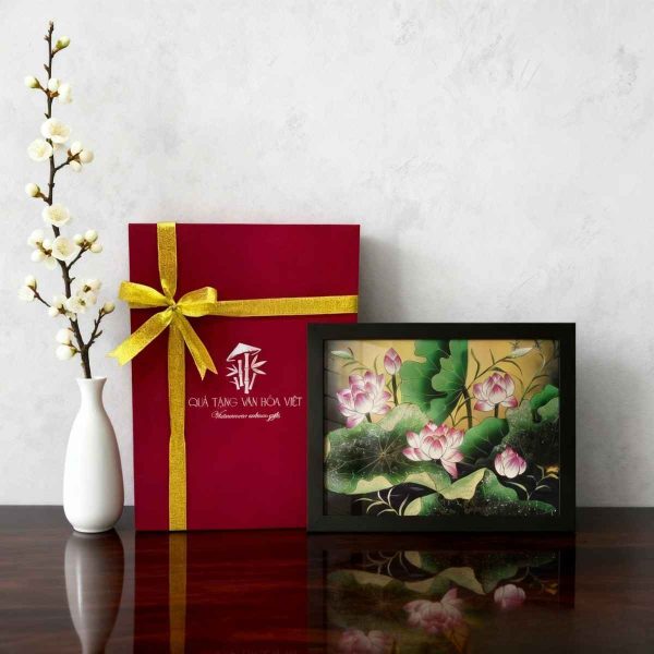Tranh Sơn Mài Sen Giả Cổ SGTBL34/17K3-10 – Quà Tặng Doanh Nghiệp