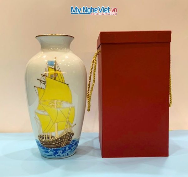 Lọ hoa gốm thuận buồm xuôi gió LHGML01