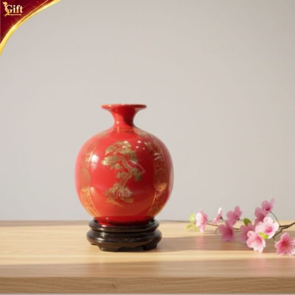 Bình thu tài hút lộc vẽ Tùng Cúc Trúc Mai