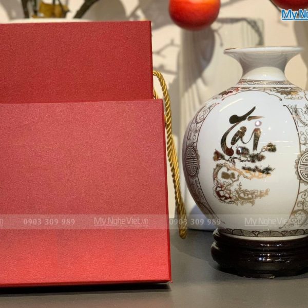 Bình thu tài hút lộc tứ cảnh Tài Lộc Phúc Đức