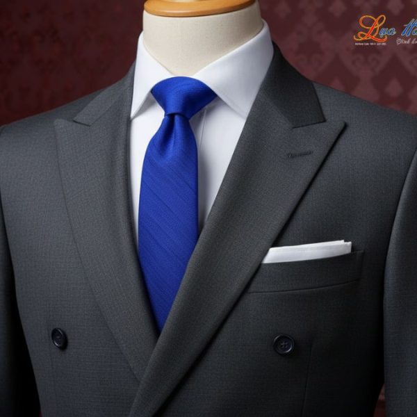 Cà vạt lụa đũi cao cấp màu xanh dương MNV-CRVNC5