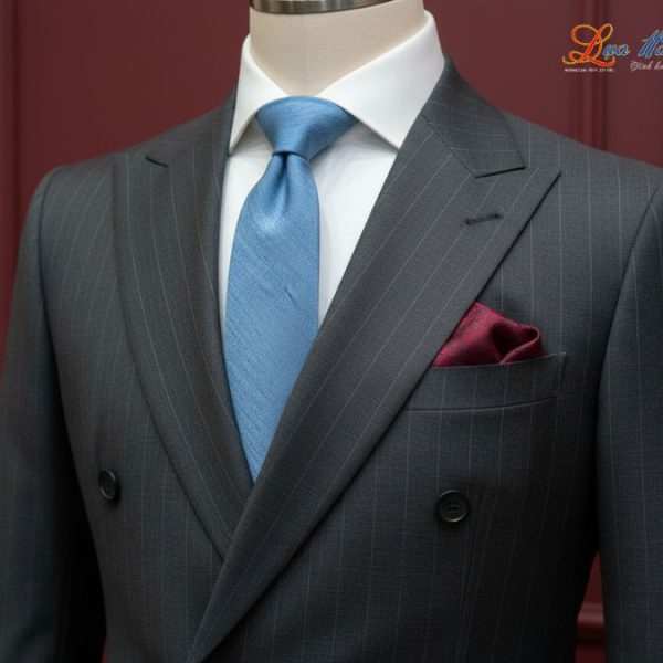 Cà vạt lụa đũi cao cấp màu xanh nhạt MNV-CRVNC1