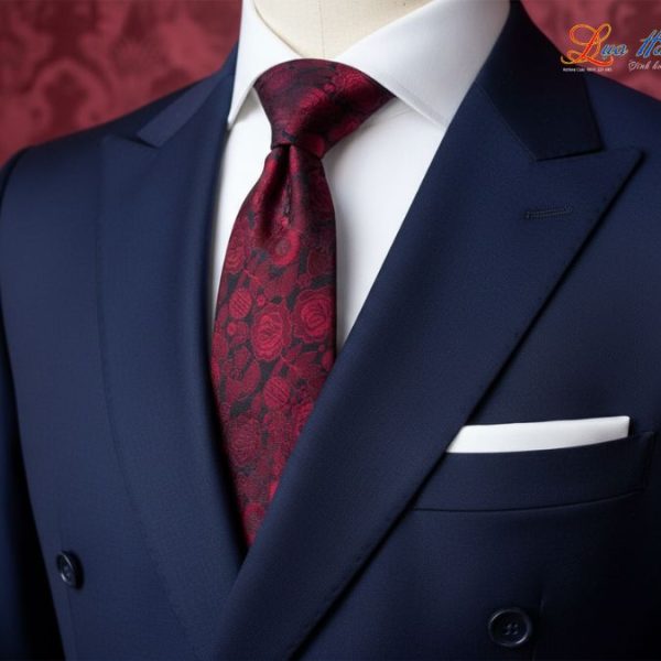 Cà vạt lụa tơ tằm họa tiết hoa hồng nền đen MNV-CRV36