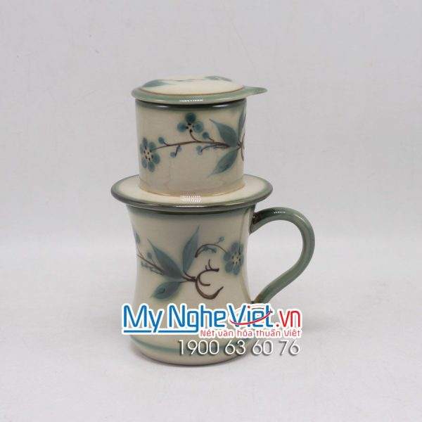 Phin Cafe Men Bóng Vẽ Đào Xanh