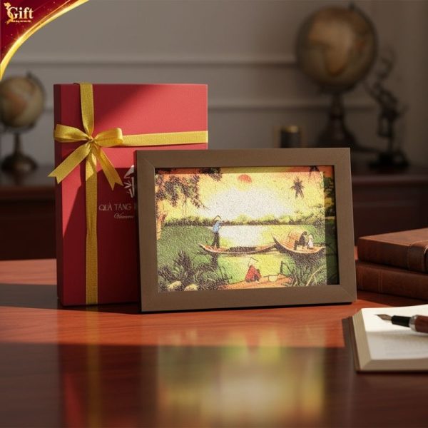 Tranh gạo vẽ đồng quê