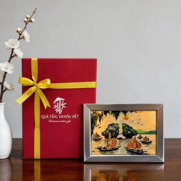 Tranh Sơn Mài Vịnh Hạ Long Dát Vàng TSM2535-5 – Quà Tặng B2B Đẳng Cấp